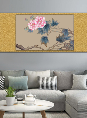 国画花鸟画芙蓉锦鸡横幅字画礼品定制荷花挂画酒店装饰画玄关壁画