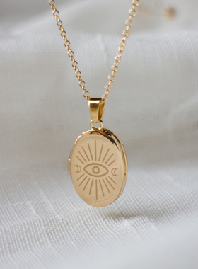 情侣照片盒吊坠铜打开定制复古