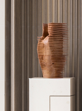 酒店样板间抽象雕塑艺术摆件别墅会所售楼处玄关软装木雕装饰摆设