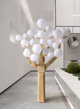 彩灯装饰树大型落地摆件门店售楼处酒店大堂软装美陈艺术装置定制
