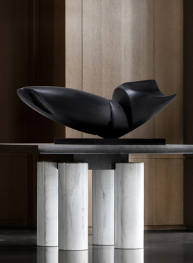 样板房装饰艺术摆设民宿酒店会所玄关抽象雕塑摆件创意木雕工艺品