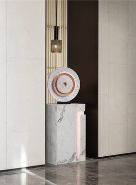 样板间圆形雕塑抽象艺术木雕摆件家居饰品室内软装客厅玄关装饰品