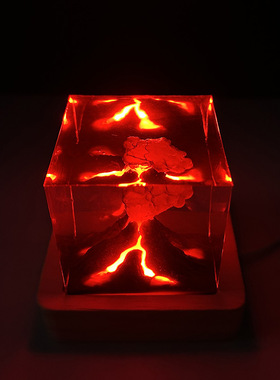 治愈系侏罗纪火山喷发桌面创意办公小摆件家居卧室小夜灯生日礼物