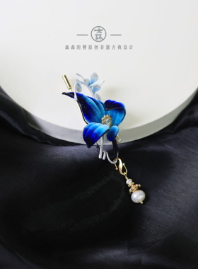 森森的簪丨幽芳亭丨原创非遗绒花胸针流苏发夹新中式古典发饰品
