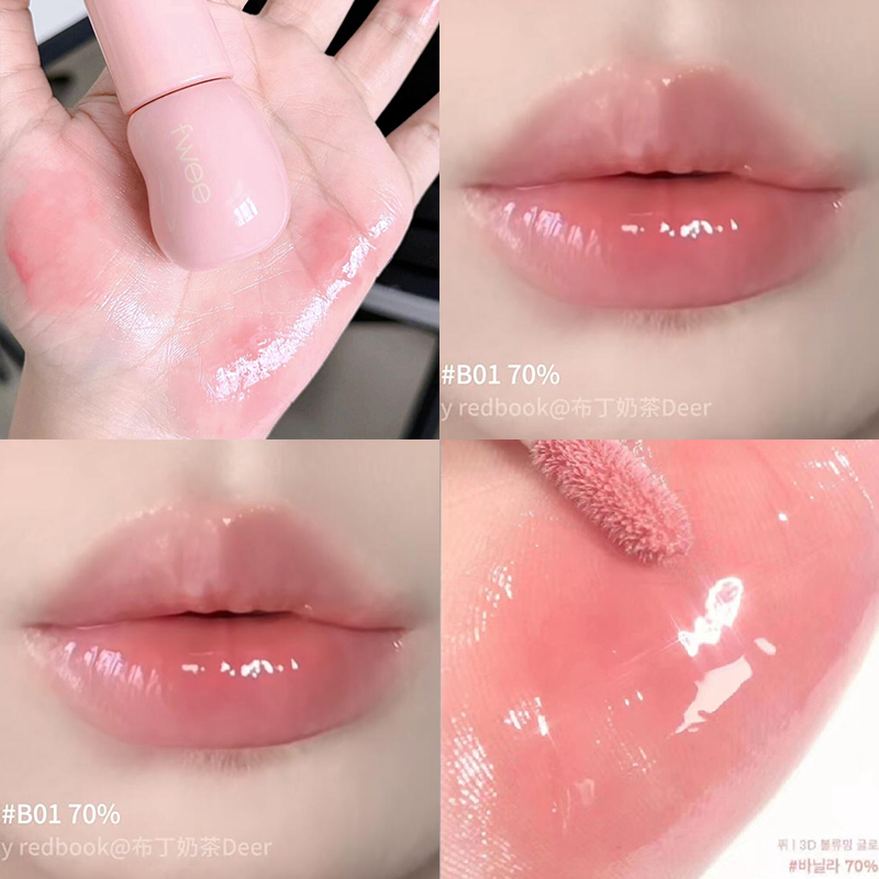 韩国fwee布丁腮红膏唇颊多用霜3D光泽唇彩Without口红唇泥唇釉 - 图1