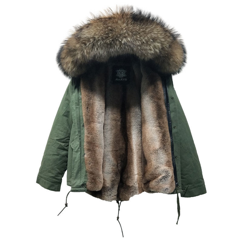 INS潮牌男士派克王短款大码棉服加绒大毛领可拆派克服军绿尼克服,淘宝优惠券,粉丝福利购,淘宝优惠卷