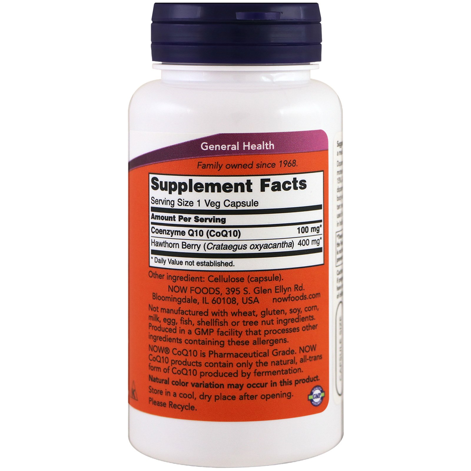 美国Now Foods辅酶COQ10心血管健康 含山楂果 100mg 180粒 - 图0