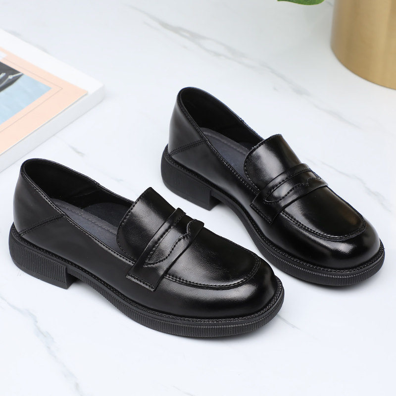 低跟软底软面牛皮单鞋真皮乐福鞋大码中年女式不累脚工作小黑皮鞋,淘宝优惠券,粉丝福利购,淘宝优惠卷