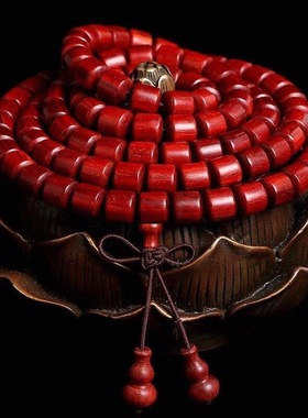 高密小叶紫檀老料佛珠男女士红木文玩手串2.0黄花梨手串108颗手链