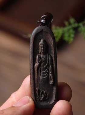 沉香木大日如来吊坠情侣项链平安牌文玩车挂件饰品手把件木雕佛牌