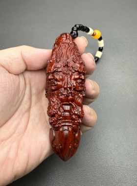 小叶紫檀大黑天金刚降魔杵手把件