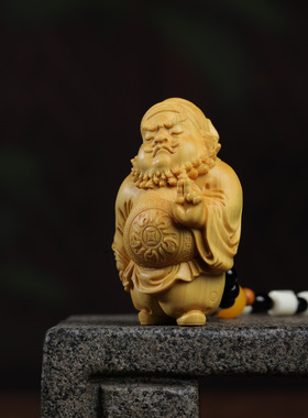 崖柏木钟馗手把件男士把玩件吊坠汽车挂件实木雕刻佛像摆件装饰品