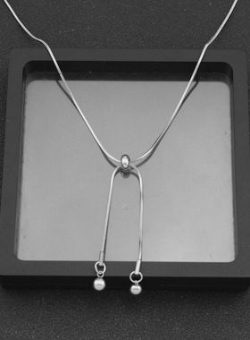 钛钢蛇骨链女生流苏长项链锁骨链