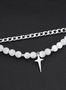 情侣钛钢新中式猫眼石手链不掉色