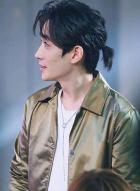 明星同款朱一龙圆环流苏钛钢项链