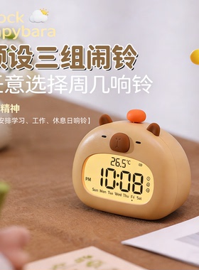 卡皮巴拉儿童女孩闹钟计时两用