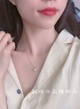 古丽纯银颈链女短款项链时尚choker项圈气质珍珠吊坠高级锁骨链潮