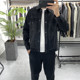 Multi-pocket lapel casual leather jacket for men