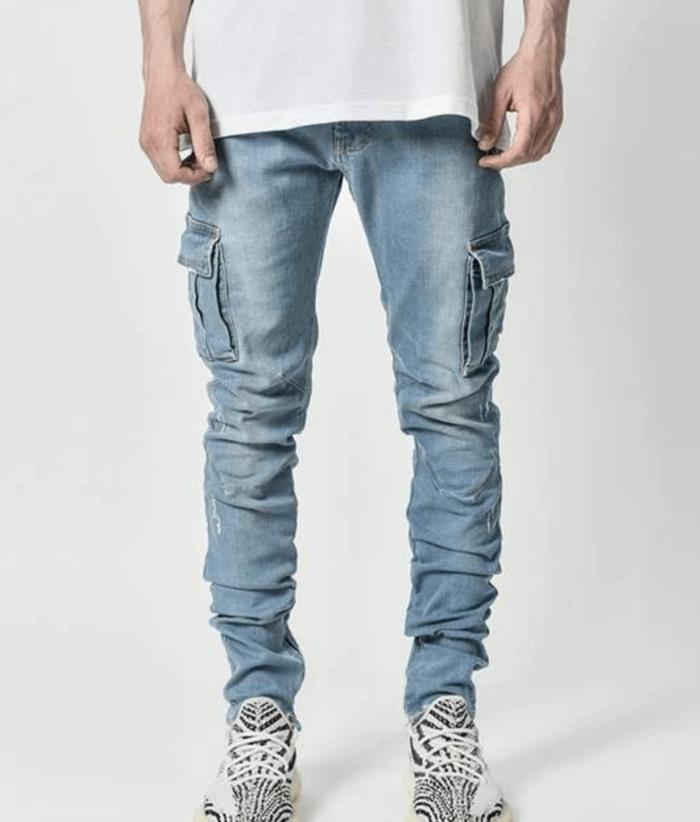 2024 工装牛仔裤男 jeans牛仔裤男 jeans for men cargo pants - 图0