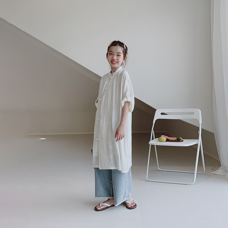 女童连衣裙2025夏装新款女大童初中生中国风裙子儿童新中式上衣潮,淘宝优惠券,粉丝福利购,淘宝优惠卷