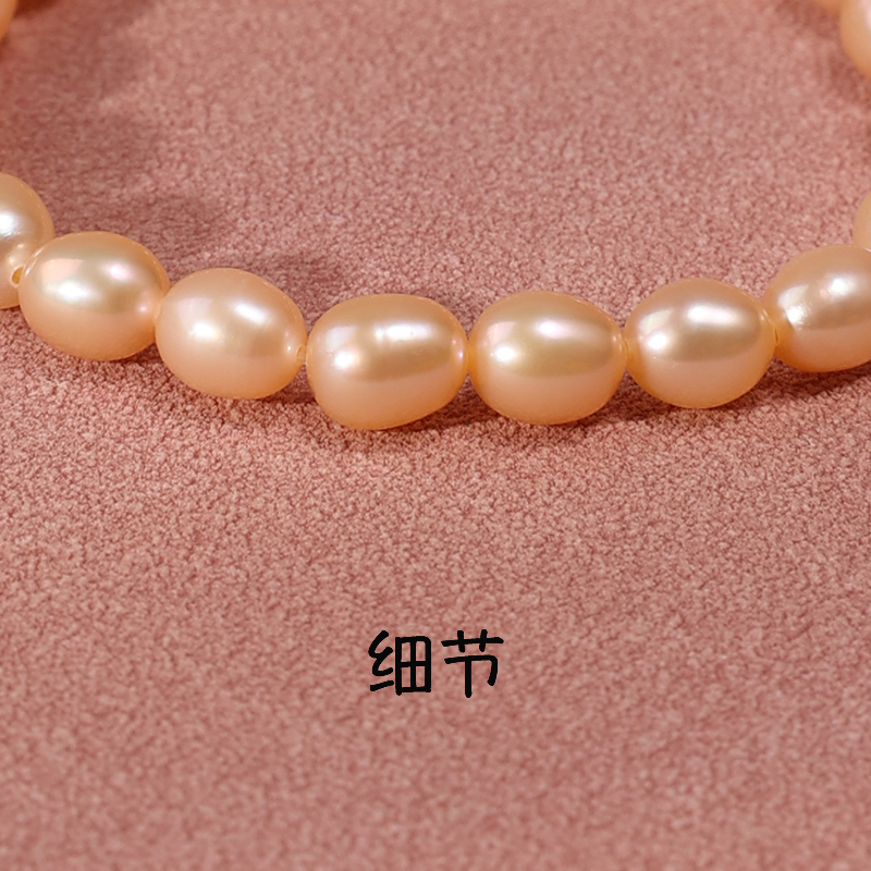 天然淡水无核珍珠手链女18k黄金官方正品新款爆款手串彩色弹力绳 - 图1