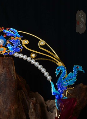 复古汉服发冠景泰蓝圣母光环王冠