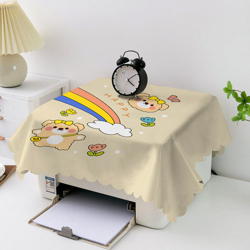 防水防油简约蕾丝家用打印机办公复传真机多用盖布电脑防尘罩遮盖 - 图1