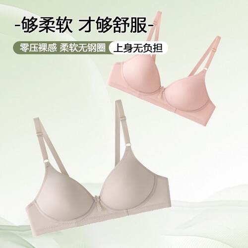 妈妈内衣两排扣文胸无钢圈中年妇女无痕舒适透气小胸聚拢胸罩夏季 - 图1