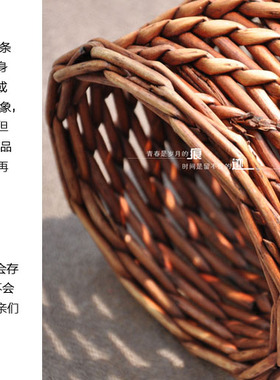 藤编花瓶手工编制柳编插花器