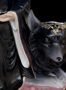 德化瓷黑妈妈像黑老太太佛像四大家族神像家用供奉摆件