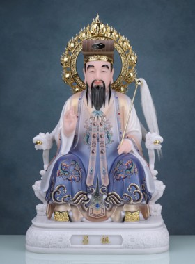 玉石粉祝福中式家用吕祖摆件