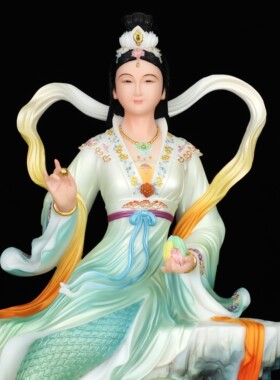 玉石粉合成祝福中式女娲娘娘神像