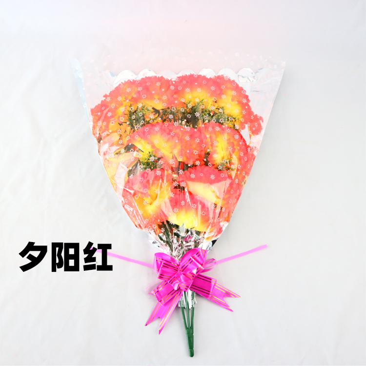 手捧花仿真塑料花菊花清明节上坟扫墓假花绢花花束黄白紫红粉色花 - 图1