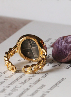 陶然物语925银镀金狮开口古币