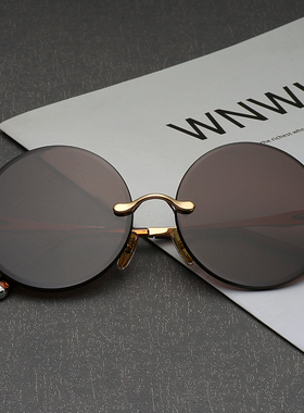 天然水晶石眼镜 水晶太阳镜养目护目遮阳 圆形复古男女款老石头茶