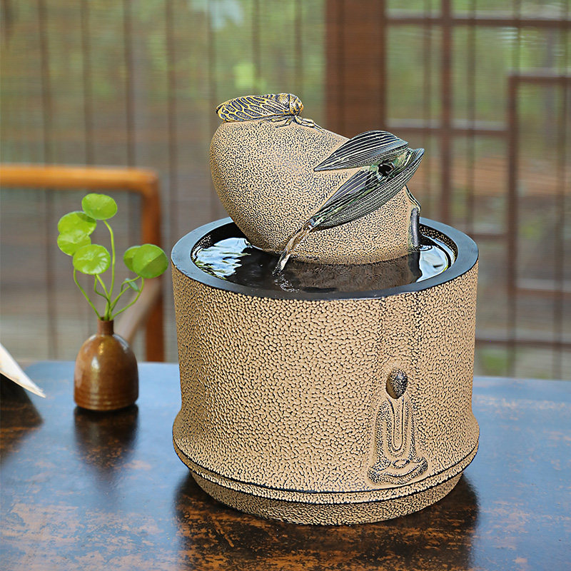 新中式流水摆件客厅办公室茶室电视柜桌面循环水景观装饰招财摆件,淘宝优惠券,粉丝福利购,淘宝优惠卷