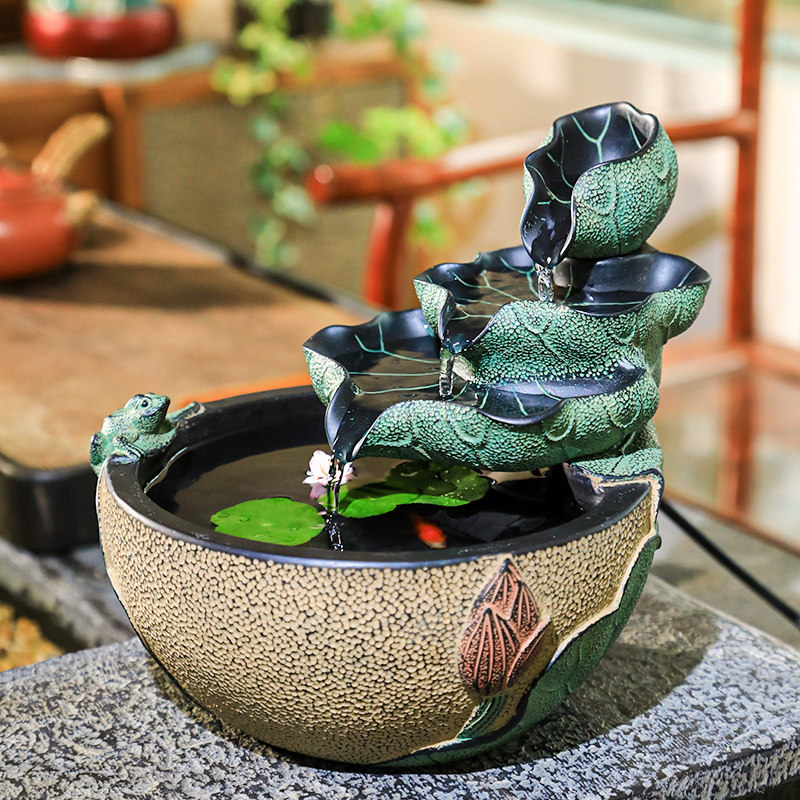 新中式桌面流水摆件客厅办公室内创意循环水景喷泉摆设招财装饰品,淘宝优惠券,粉丝福利购,淘宝优惠卷