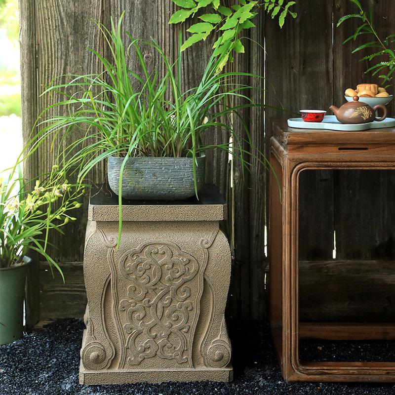 户外庭院新中式园林仿石墩花园造景花盆底座凳子室内复古装饰摆件,淘宝优惠券,粉丝福利购,淘宝优惠卷