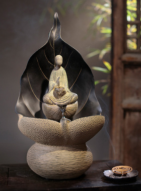 新中式禅意流水摆件招财