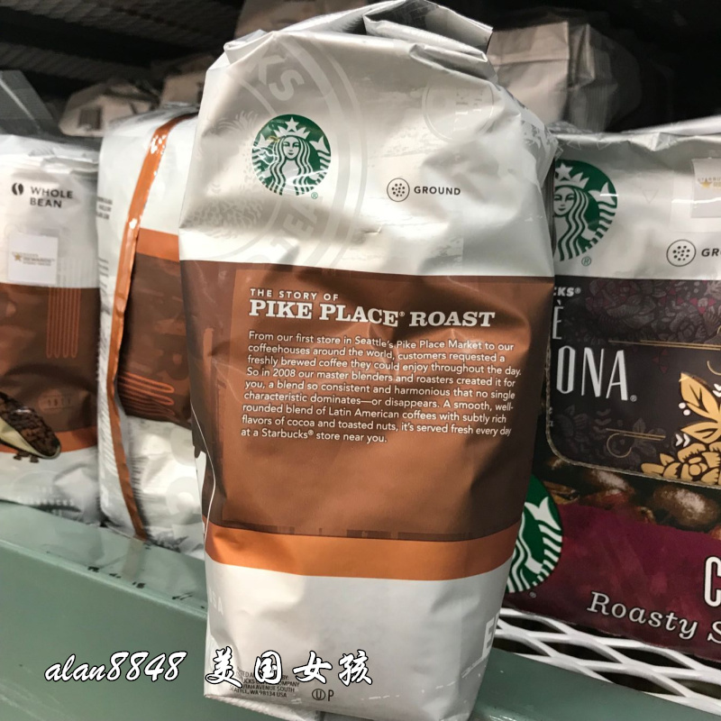 美国Starbucks星巴克 Pike Place派克市场咖啡粉非速溶咖啡1130g-图2