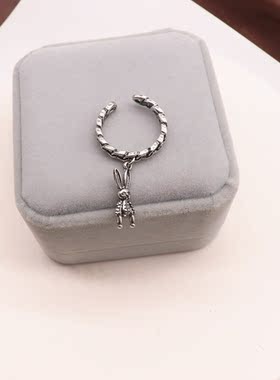 欧美风兔子做旧开口可调节手饰品