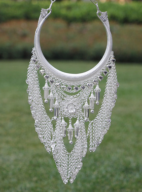 民族风苗族银饰项圈银项链苗银侗族少数民族节日舞蹈演出配饰饰品