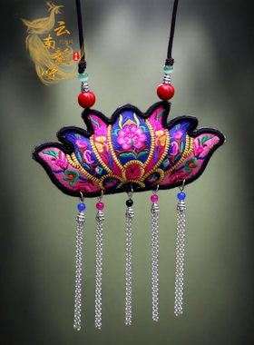 波西米亚异域民族风莲花项链配饰