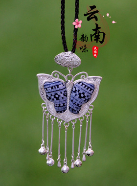合金绳子女手工扎染蓝染百搭