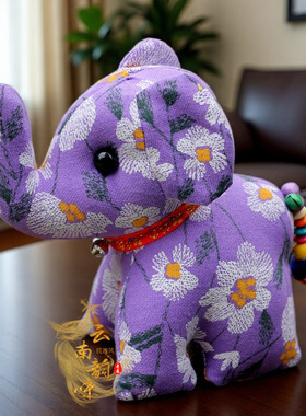 云南民族风布艺可爱桌摆小象