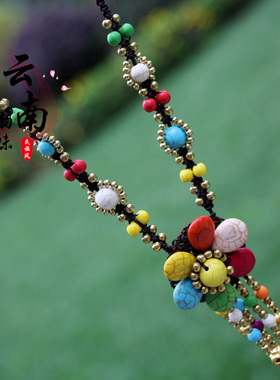 民族风眉心坠民族风编织手工项链