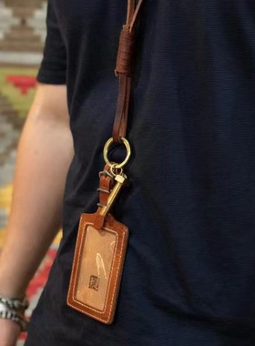 牛皮绳个性酷潮口哨项链复古质感小众挂件男女配饰手机工作牌挂绳