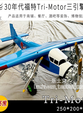 LOFT复古工业风福特铁皮飞机吊饰挂饰创意酒吧餐厅软装饰飞机模型