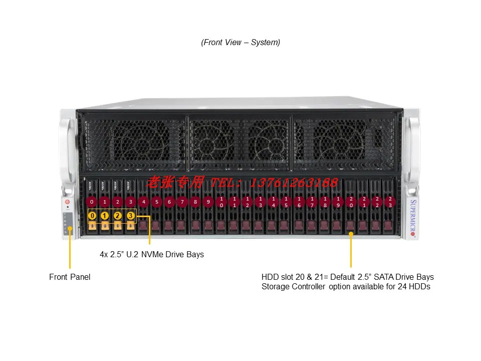 超微AS-4125GS-TNRT+搭配EPYC 9684X八路H100 H800 80G GPU准系统-图0