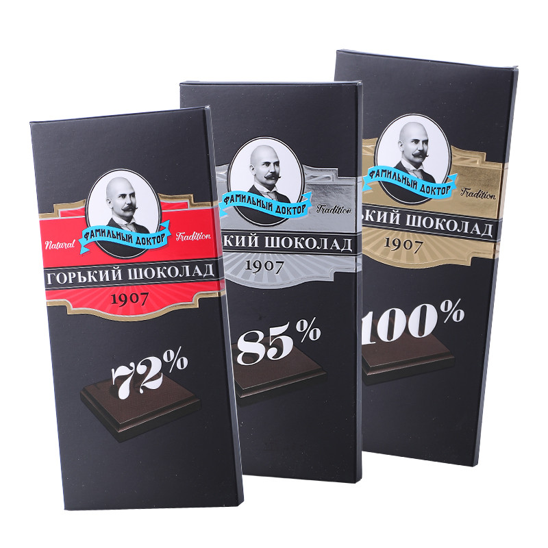 俄罗斯进口黑巧克力纯可可脂72%-苦巧老教授休闲零食礼物70g - 图3